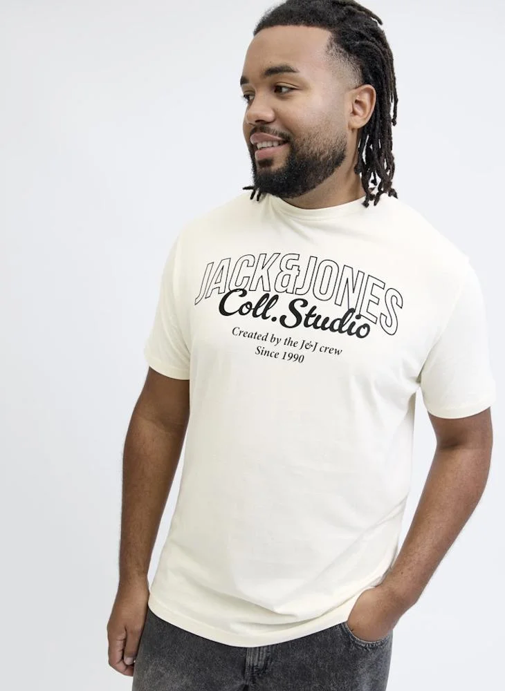 JACK & JONES Plus Size Graphic Crew Neck Regular Fit T-Shirt